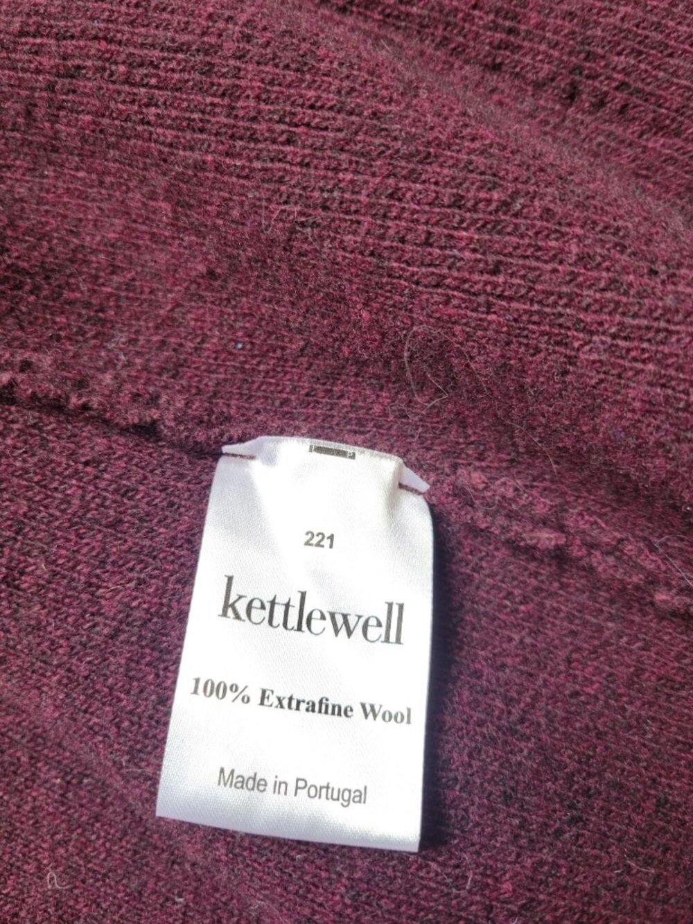 Kettlewell Plum Wrap Cardigan Extrafine Merino Wool Size L Quiet Luxury Preppy - Picture 9 of 11